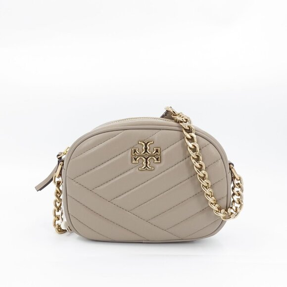 Tory Burch Kira Chevron Small Camera Crossbody Bag Classic Taupe OS - Picture 5 of 14